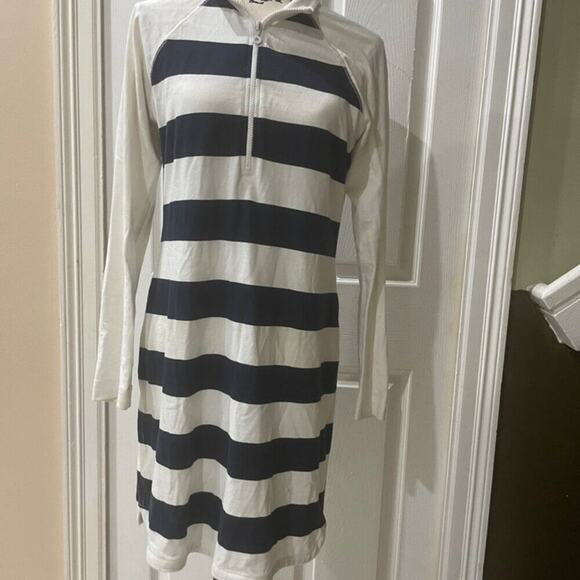 TOMMY BAHAMA POLO DRESS NAVY BLUE/WHITE STRIPES COTTON Sz S SAILOR NAUTICAL CORE - Picture 2 of 16